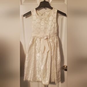 Elegant Cream Kids Dress with Bow